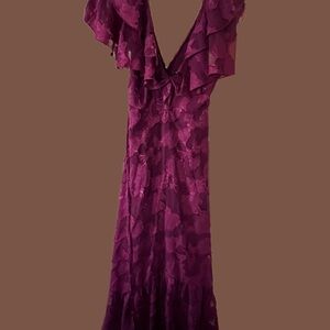 ASOS Burgundy Ruffled Dress